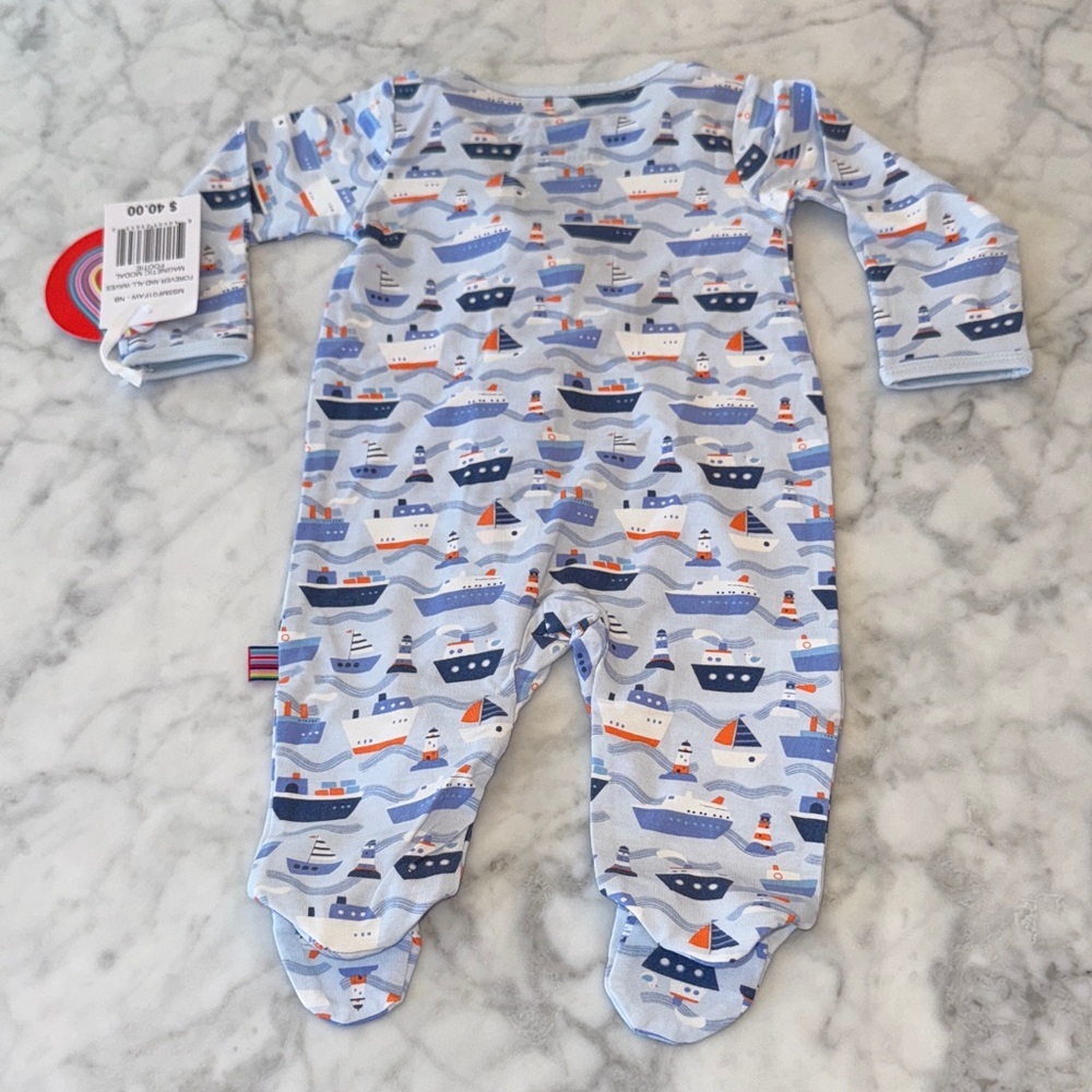 NWT MAGNETIC ME MODAL NAUTICAL FOOTIE NB - Picture 3 of 3